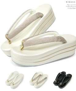 kimono cafe 振袖 草履 ジャガード エレガント ホワイト ブラック ベージュ あしなが効果 厚底 ヒール 成人式 レディース 卒業式 袴